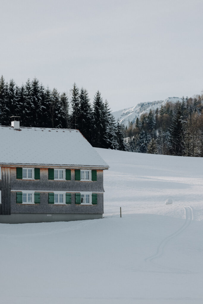 Bregenzerwald Winter Hittisau Umgang